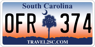 SC license plate OFR374