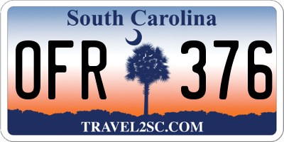 SC license plate OFR376
