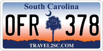 SC license plate OFR378