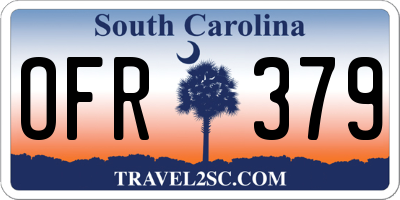 SC license plate OFR379