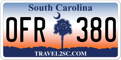 SC license plate OFR380