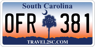 SC license plate OFR381