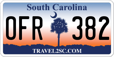 SC license plate OFR382