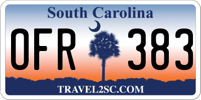 SC license plate OFR383