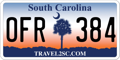 SC license plate OFR384