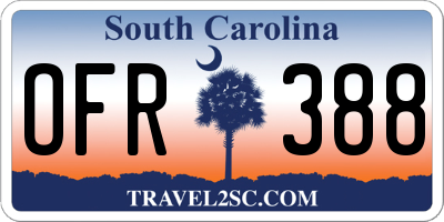 SC license plate OFR388