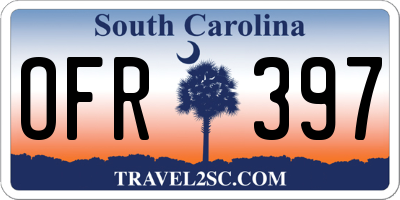 SC license plate OFR397