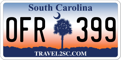 SC license plate OFR399