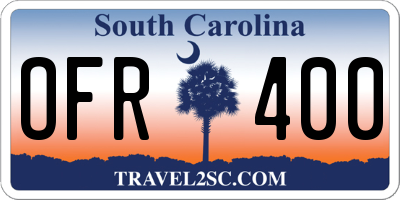 SC license plate OFR400