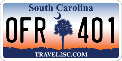 SC license plate OFR401