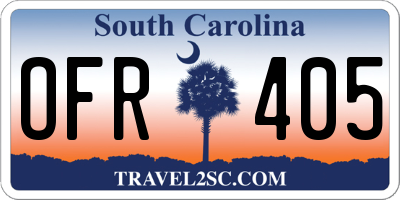 SC license plate OFR405