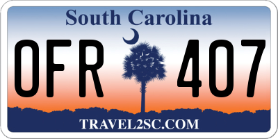SC license plate OFR407