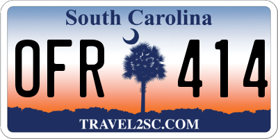 SC license plate OFR414
