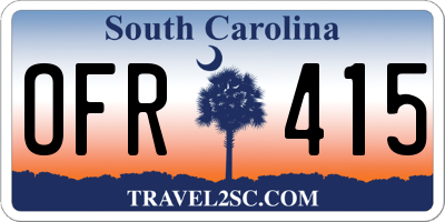SC license plate OFR415
