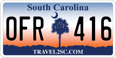 SC license plate OFR416