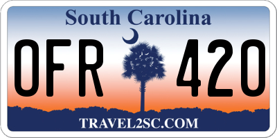 SC license plate OFR420