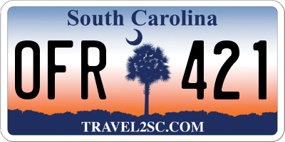 SC license plate OFR421