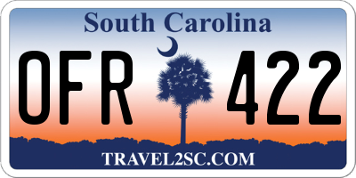 SC license plate OFR422