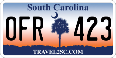 SC license plate OFR423