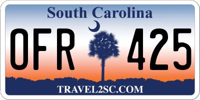 SC license plate OFR425
