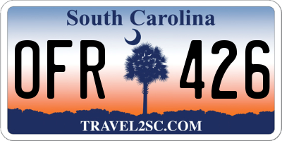 SC license plate OFR426