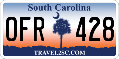 SC license plate OFR428
