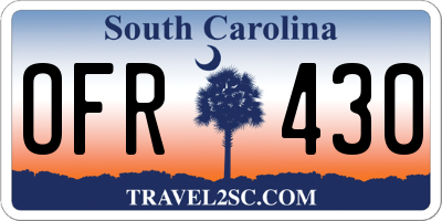 SC license plate OFR430