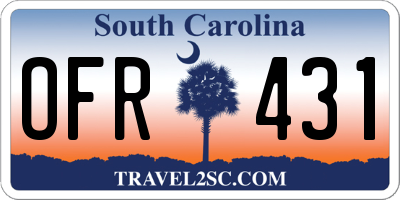 SC license plate OFR431