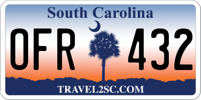 SC license plate OFR432