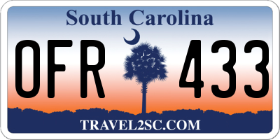 SC license plate OFR433