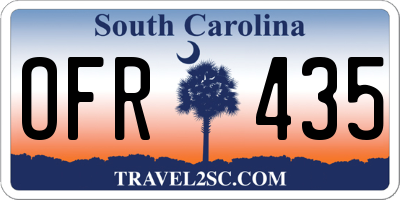 SC license plate OFR435