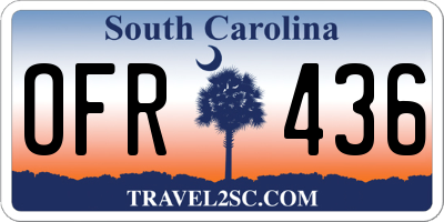 SC license plate OFR436