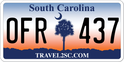 SC license plate OFR437