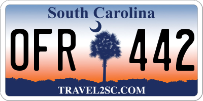 SC license plate OFR442
