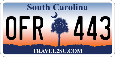 SC license plate OFR443