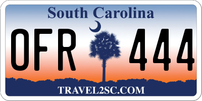 SC license plate OFR444