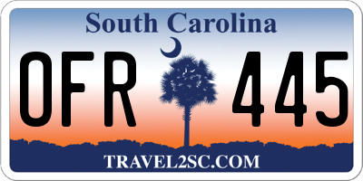 SC license plate OFR445