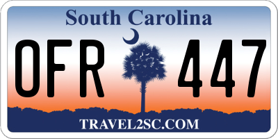 SC license plate OFR447