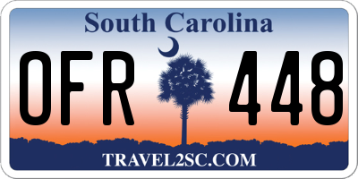 SC license plate OFR448