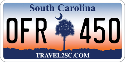 SC license plate OFR450