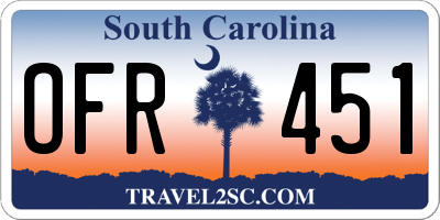 SC license plate OFR451