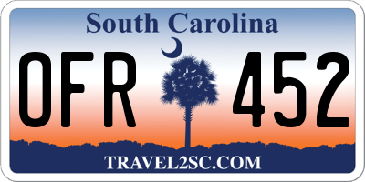 SC license plate OFR452