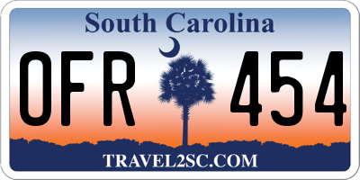 SC license plate OFR454