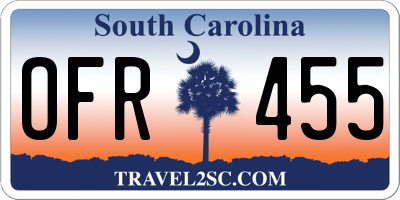 SC license plate OFR455