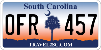 SC license plate OFR457