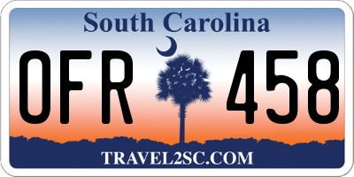 SC license plate OFR458