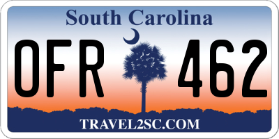 SC license plate OFR462