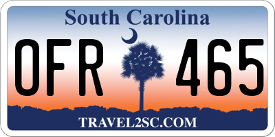 SC license plate OFR465