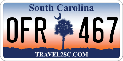 SC license plate OFR467
