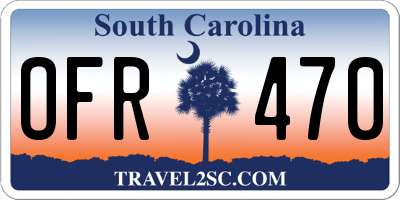 SC license plate OFR470